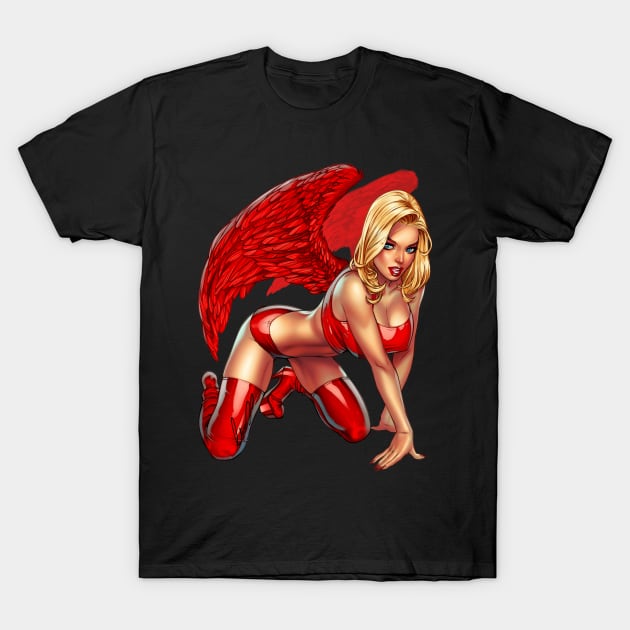 Red Angel T-Shirt by Eliaschatzoudis